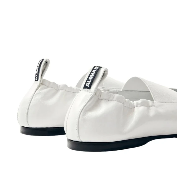 Ballerina Alohas SUTTON in pelle bianco
