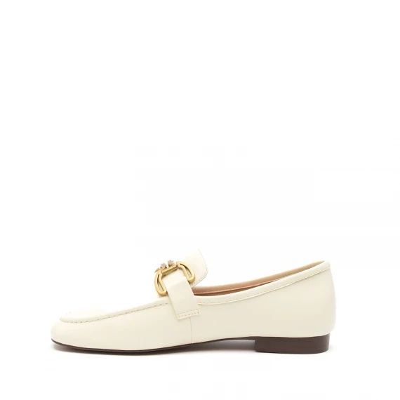 Mocassino Aquarelle 582Z10  in pelle bianco