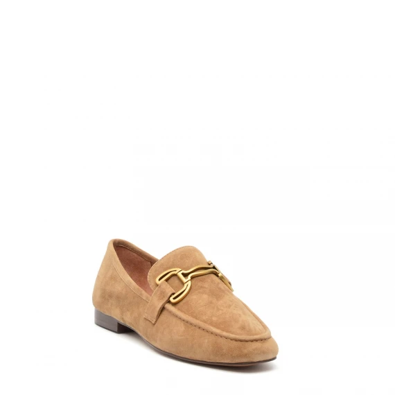 Mocassino Aquarelle 582Z30  in camoscio beige