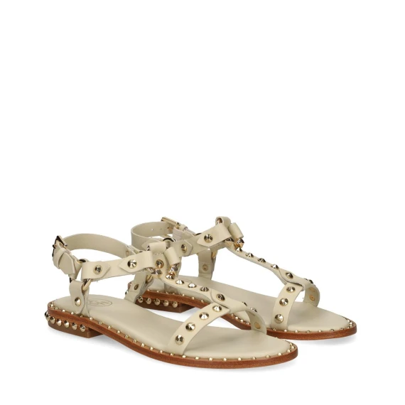Sandalo Ash PATSY in pelle color talco