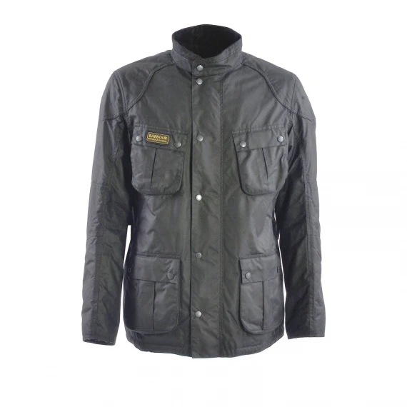 Giacca Barbour International MWX2199 in cotone cerato nero