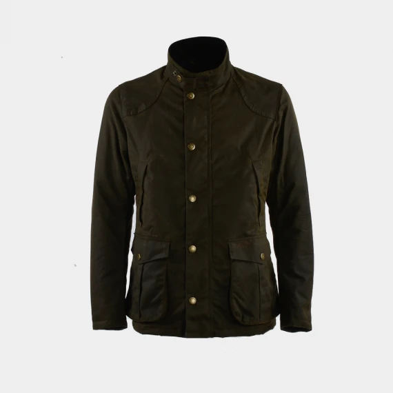 Giacca in cotone cerato verde