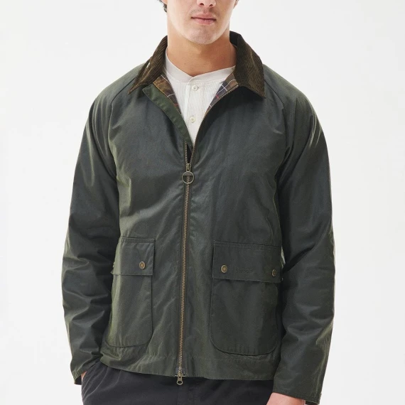 Giacca Barbour International MWX2205 in cotone cerato verde