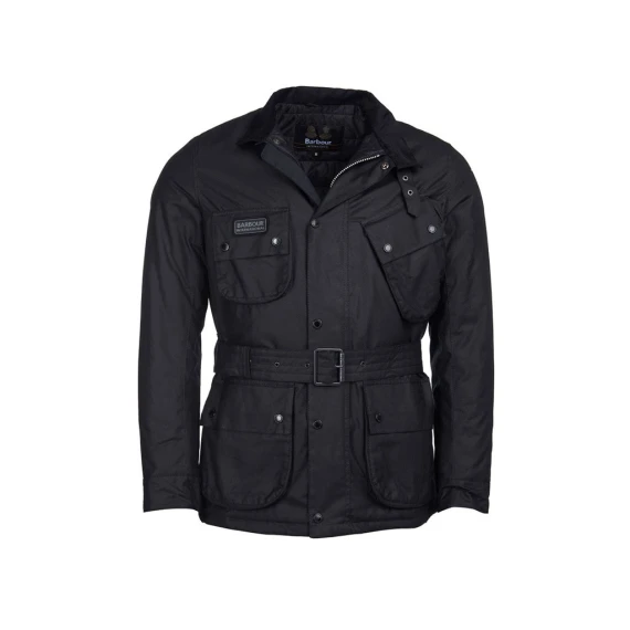 Giacca Barbour International MWX1711 in cotone cerato nero