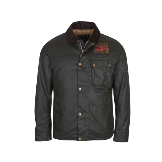 Giacca Barbour International MWX1853 in cotone cerato verdone