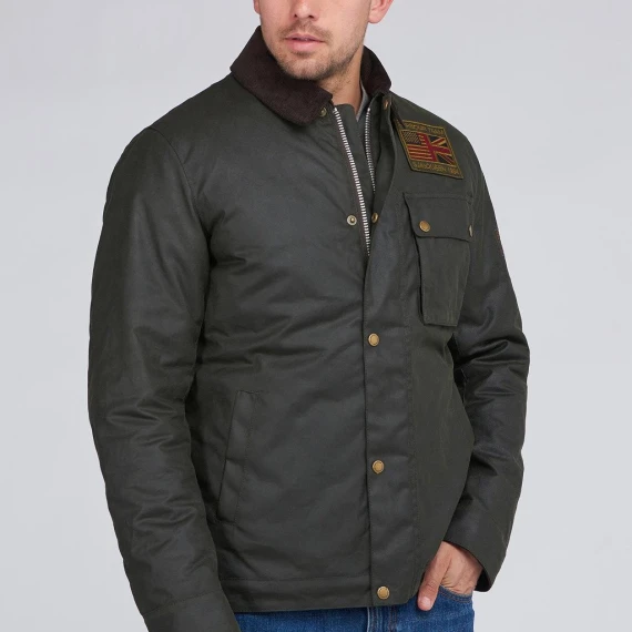 Giacca Barbour International MWX1853 in cotone cerato verdone
