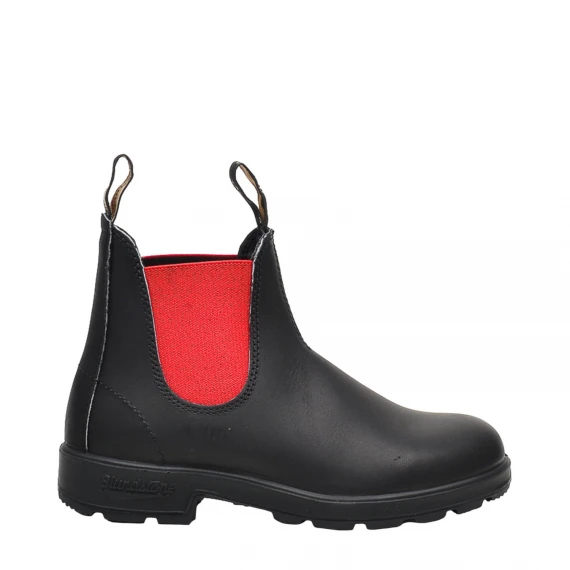 Beatles in pelle nera elastico rosso