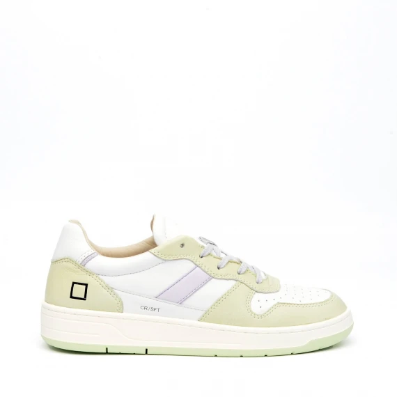 Sneakers D.A.T.E. COURT 2.0 in pelle bianco e color menta