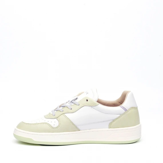 Sneakers D.A.T.E. COURT 2.0 in pelle bianco e color menta