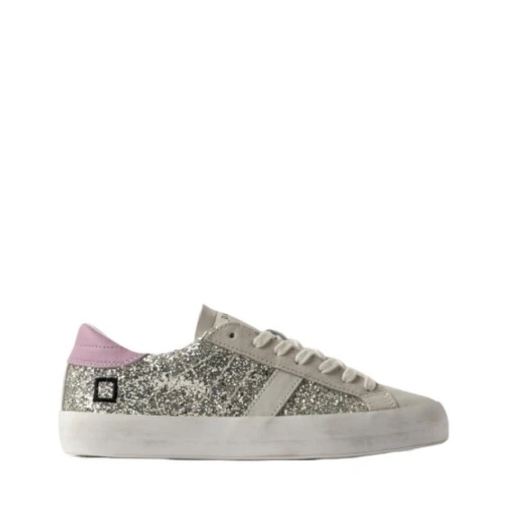 Sneakers D.A.T.E. HILL LOW in glitter platino