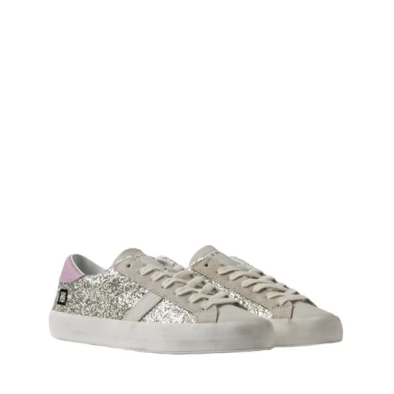 Sneakers D.A.T.E. HILL LOW in glitter platino