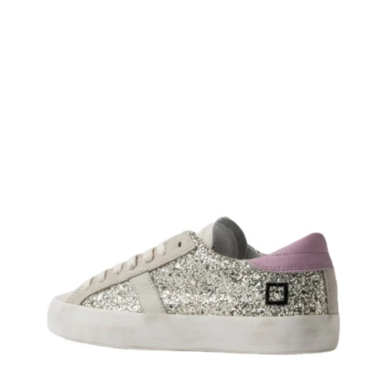 Sneakers D.A.T.E. HILL LOW in glitter platino