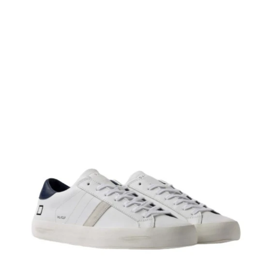 Sneakers D.A.T.E. HILL LOW in pelle bianco e blu