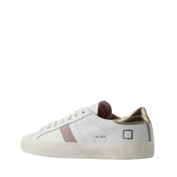 Sneakers D.A.T.E. HILL LOW in pelle bianco e platino