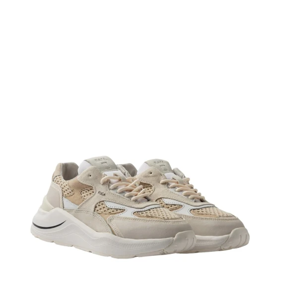 Sneakers D.A.T.E. FUGA in tessuto traforato beige