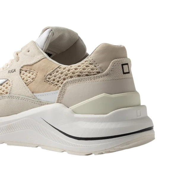 Sneakers D.A.T.E. FUGA in tessuto traforato beige