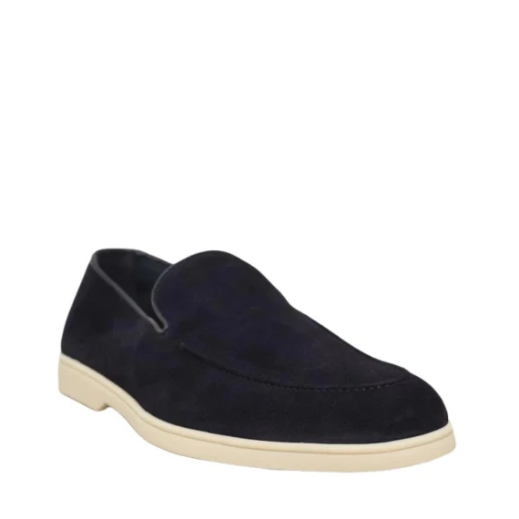 Mocassino Doucal's 3413 in camoscio blu