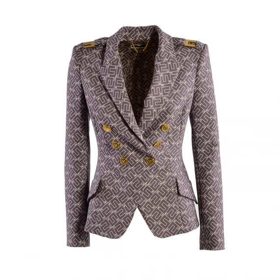 Blazer Elisabetta Franchi GI059 logato viola