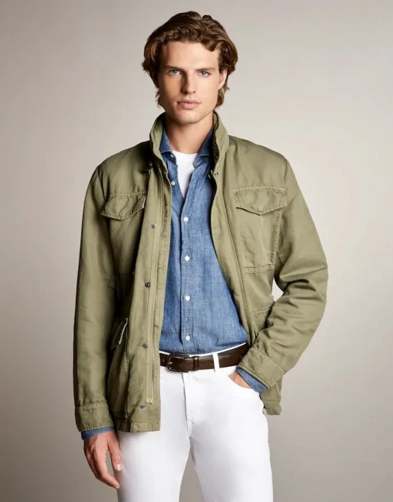 Field Jacket Fay in cotone verde