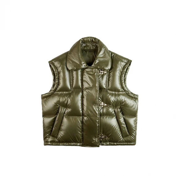 Gilet cropped Fay in tessuto verde