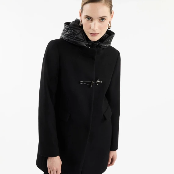 Cappotto Fay in panno misto lana nero
