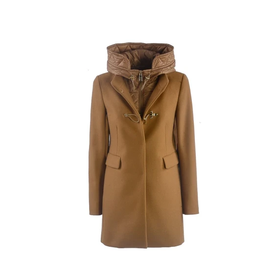 Cappotto Fay in panno misto lana nocciola