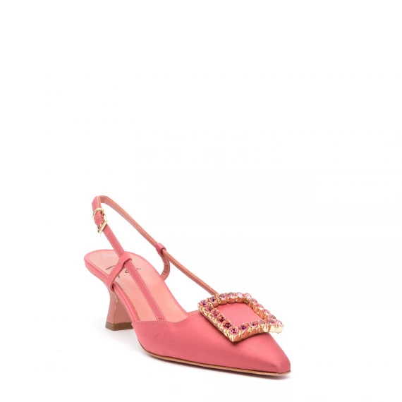 Slingback Festa STEFI in raso rosa antico