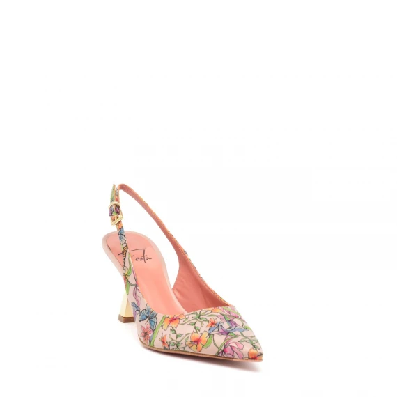 Slingback Festa FRANS in tessuto stampa floreale