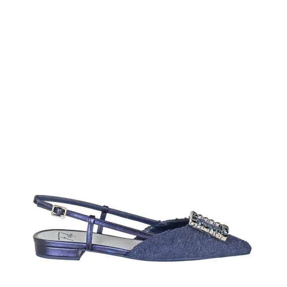 Slingback Festa LAVANDA in tweed blu