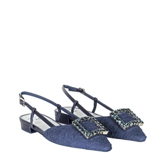 Slingback Festa LAVANDA in tweed blu