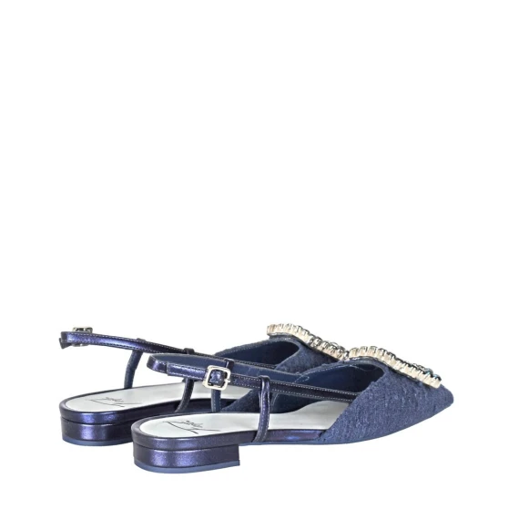 Slingback Festa LAVANDA in tweed blu