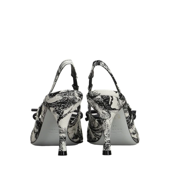 Slingback Festa MARIGOLD in tessuto bianco e nero