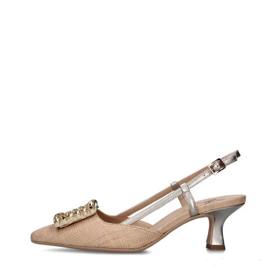 Slingback Festa STEFY in tessuto lavorato color corda