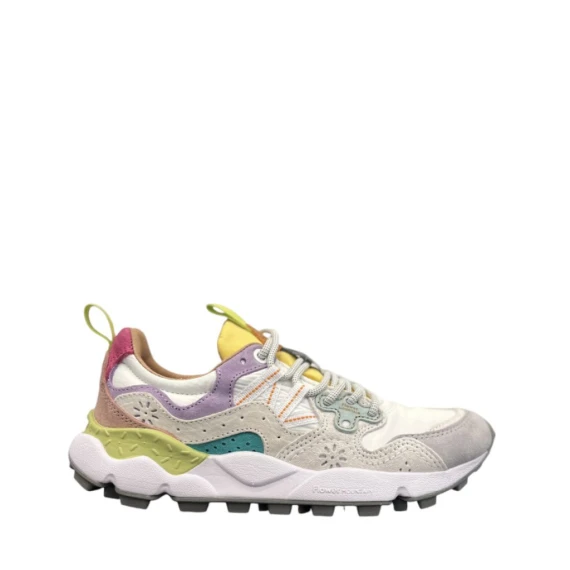 Sneakers Flower Mountain 1I29  in tessuto bianco