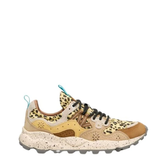 Sneakers Flower Mountain 4D11 in tessuto giallo