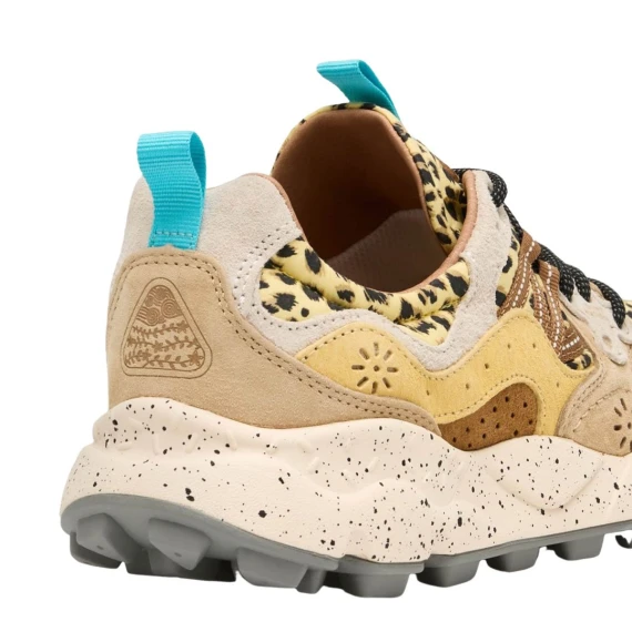 Sneakers Flower Mountain 4D11 in tessuto giallo