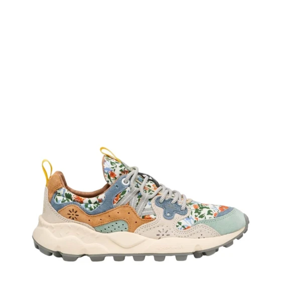 Sneakers Flower Mountain 3B47 in camoscio azzurro