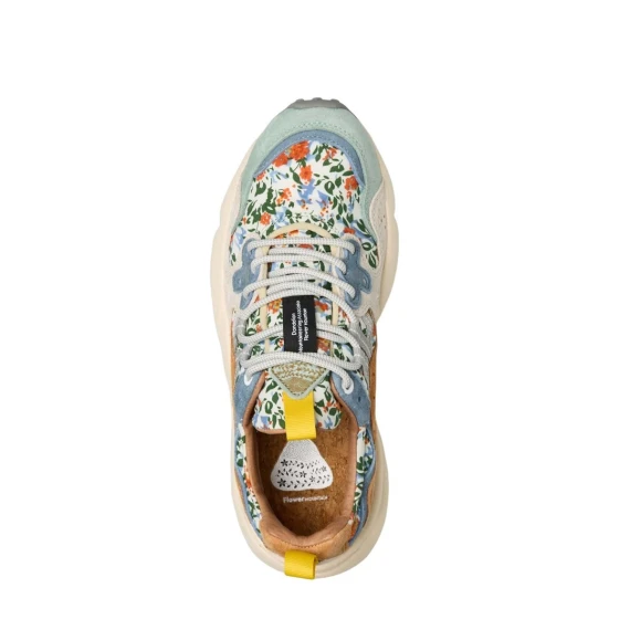 Sneakers Flower Mountain 3B47 in camoscio azzurro