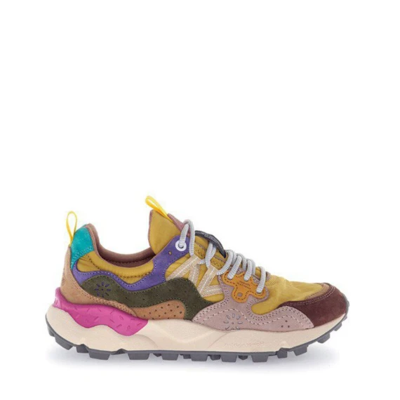Sneakers Flower Mountain 1B80 in tessuto tecnico giallo
