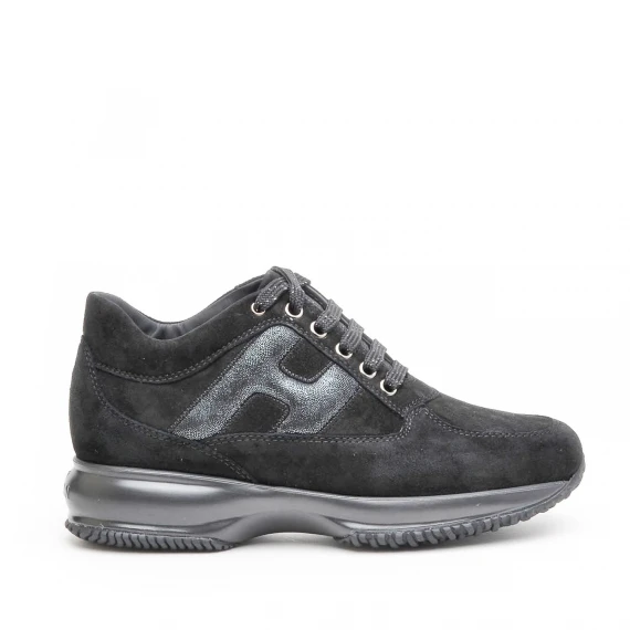 Sneakers Hogan Interactive in camoscio nero
