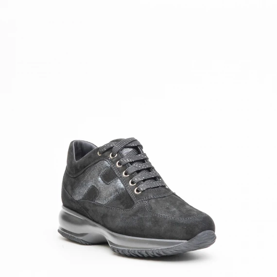 Sneakers Hogan Interactive in camoscio nero