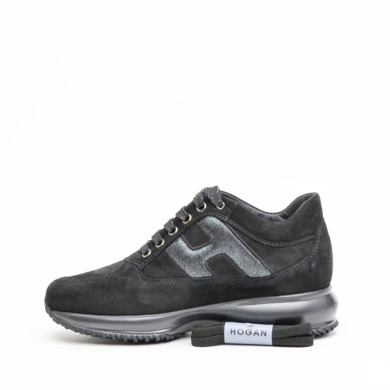 Sneakers Hogan Interactive in camoscio nero