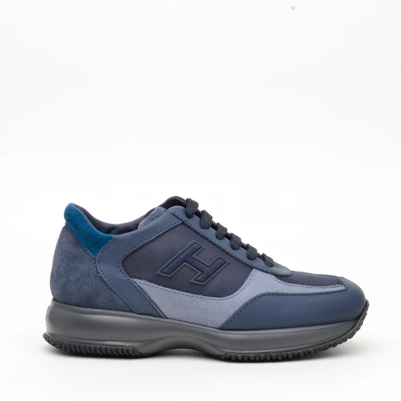 Sneakers Hogan INTERACTIVE  in pelle e camoscio blu