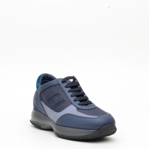 Sneakers Hogan INTERACTIVE  in pelle e camoscio blu