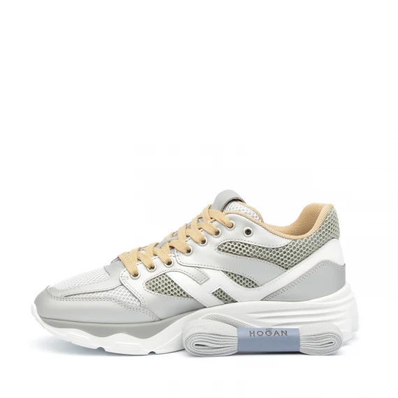 Sneakers Hogan H665 in pelle argento