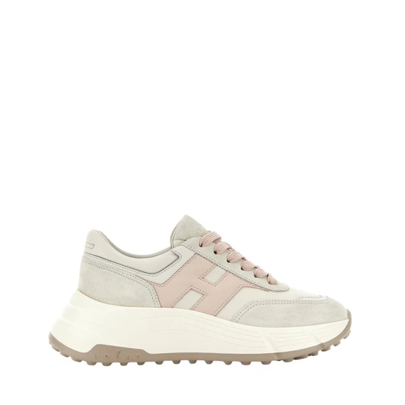 Sneakers Hogan Hi-Fi in camoscio avorio