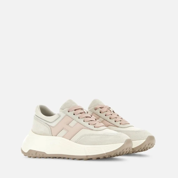 Sneakers Hogan Hi-Fi in camoscio avorio