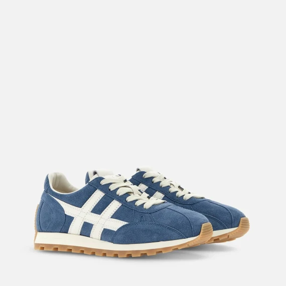 Sneakers Hogan 86er in camoscio azzurro