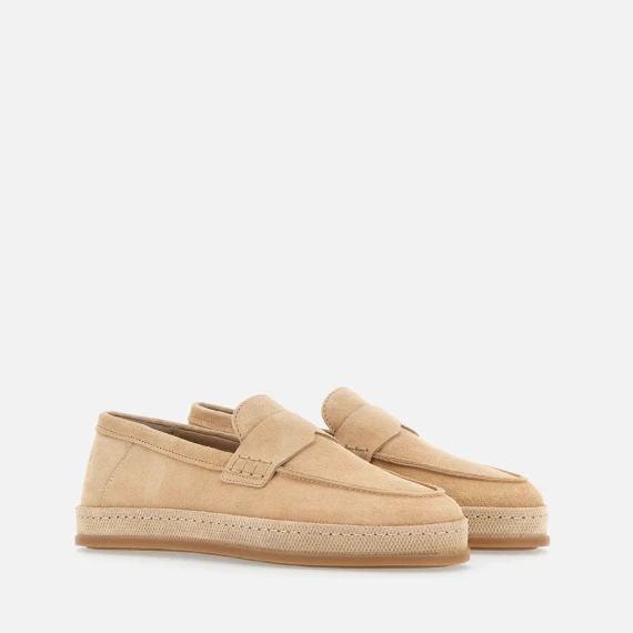 Mocassino Hogan H683 in camoscio beige