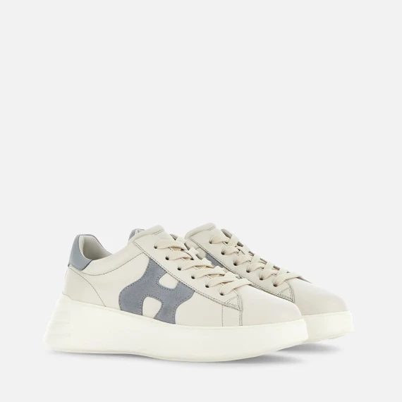 Sneakers Hogan Rebel in pelle bianco avorio